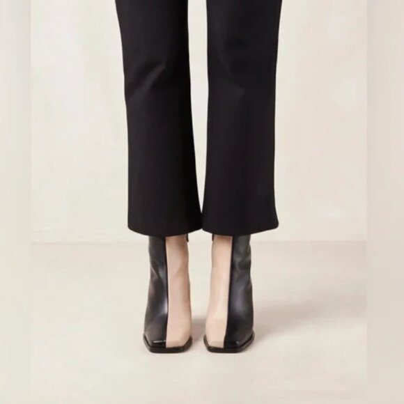 South Bicolor Stone Beige Black Leather Ankle Boots Size 41 EU or 10 - 10.5 US - Picture 6 of 7